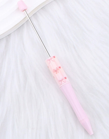 Wholesale DIY Pink Bow Pattern Printed Beaded Pen